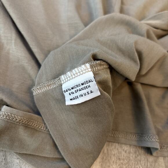 Bryn Walker Sz L Asymmetrical Swing Shirt Brown Long Sleeve Lagenlook Modal NWT - Picture 8 of 8